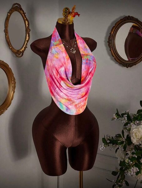 Top dos-nu coloré chic