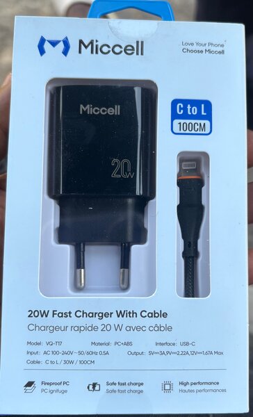 Chargeur rapide USB-C 20W ipho