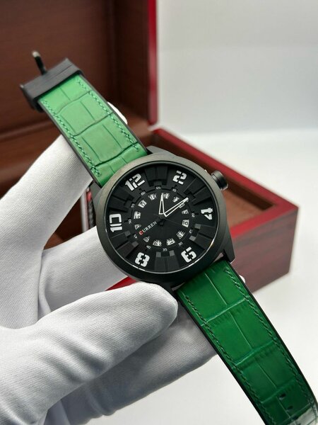 Montre homme cuir vert