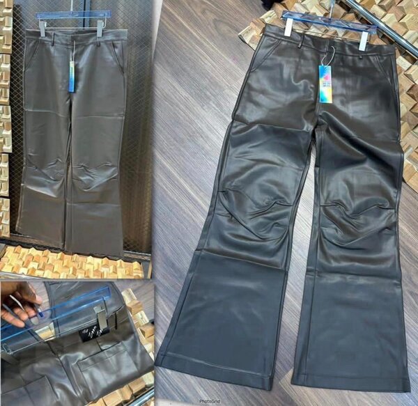 Pantalon flare en cuir élégant