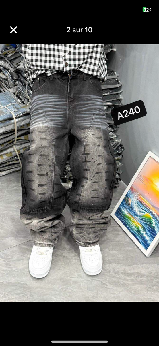 Jeans baggy en denim stylé