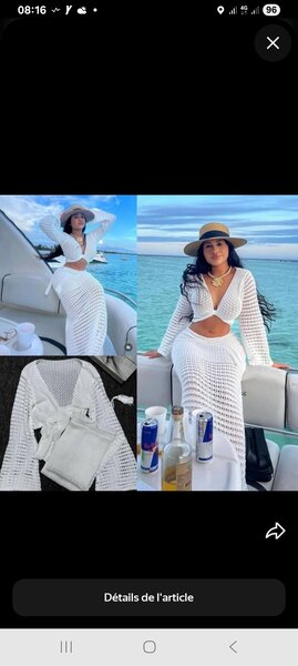 Robe de plage crochet blanc