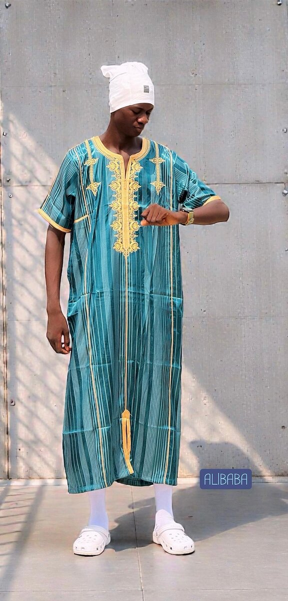 Caftan africain homme bleu