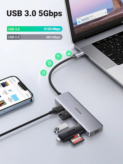 UGREEN Hub USB-C 3.0 vers 4USB