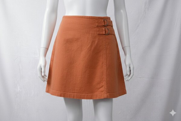 Jupe trapèze orange chic