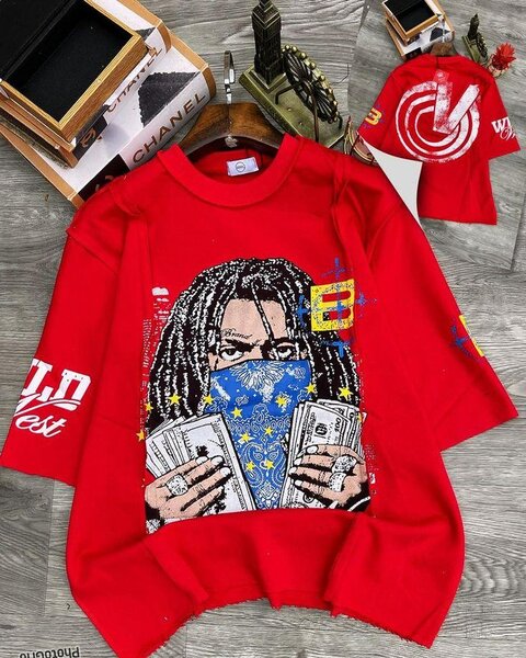 Sweat rouge homme avec imprimé graphique