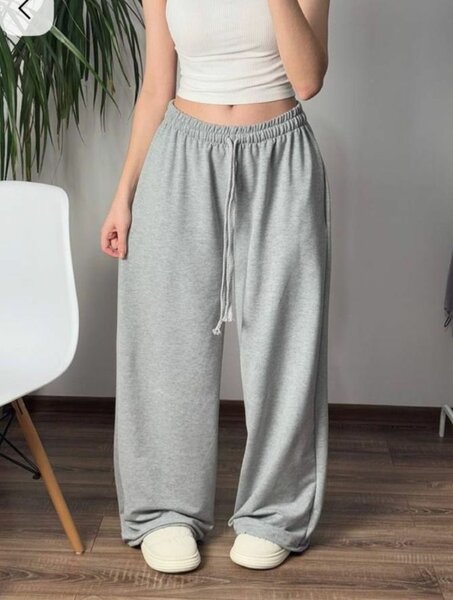 Pantalon large gris pour femme