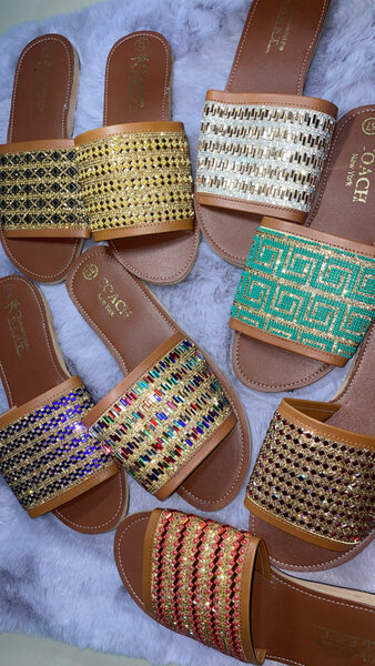Colorful Beaded Slides