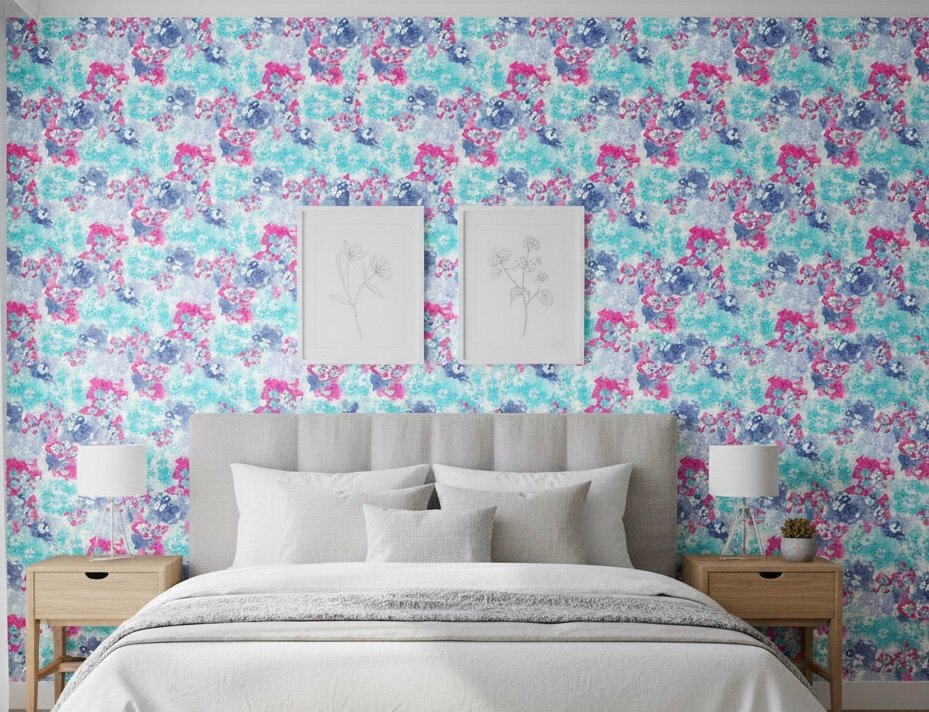 Papier Peint Floral Coloré