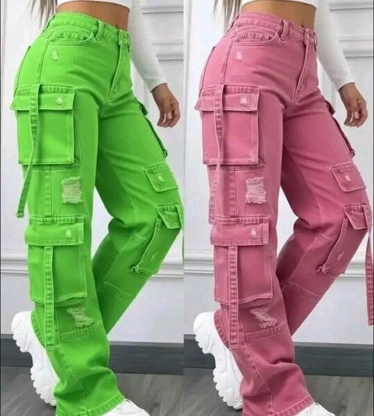 Pantalons cargo colorés femme