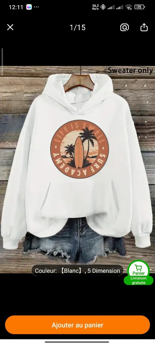 Sweat à capuche tendance