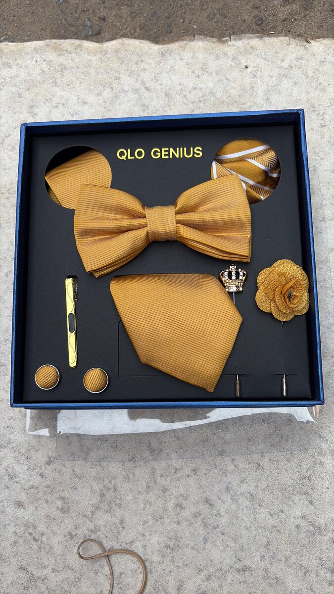 Ensemble de nœud papillon et pochette pour hommes