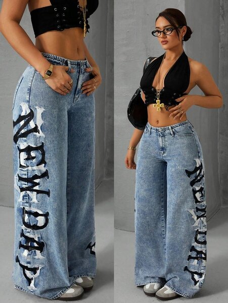 Pantalons larges en denim
