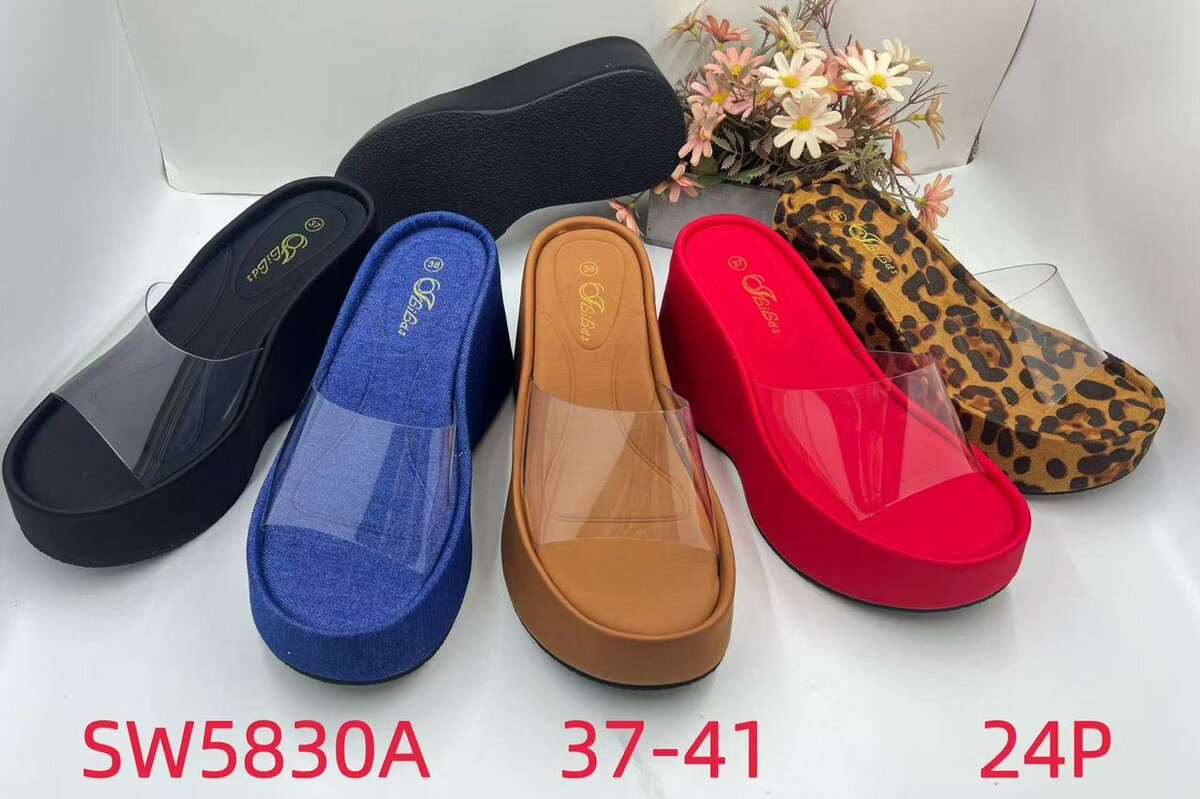 Sandales à talons compensés transparents