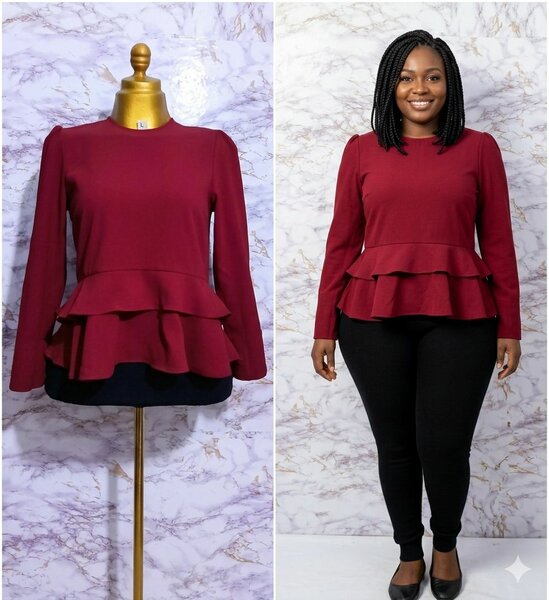 Haut rouge bordeaux femme chic