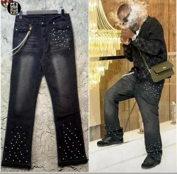 Jean noir clouté baggy