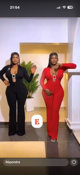 Combinaison femme rouge ou noir