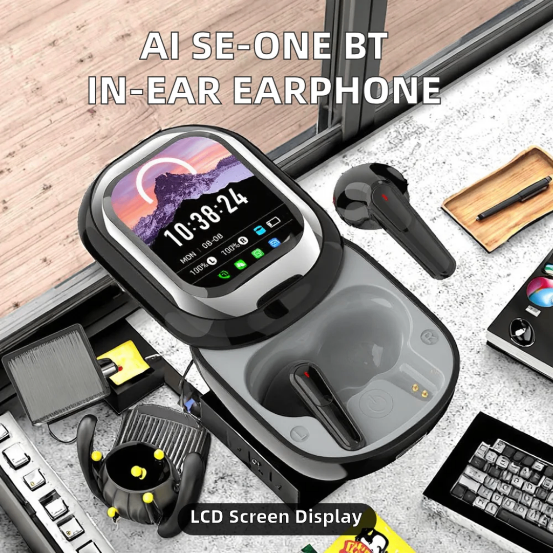 Écouteurs intra-auriculaires Bluetooth avec écran LCD tactile