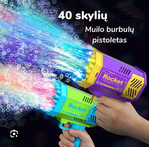 Pistolet à bulles Rocket 40 trous