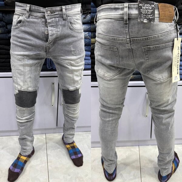 Jeans gris homme décontractés tendance