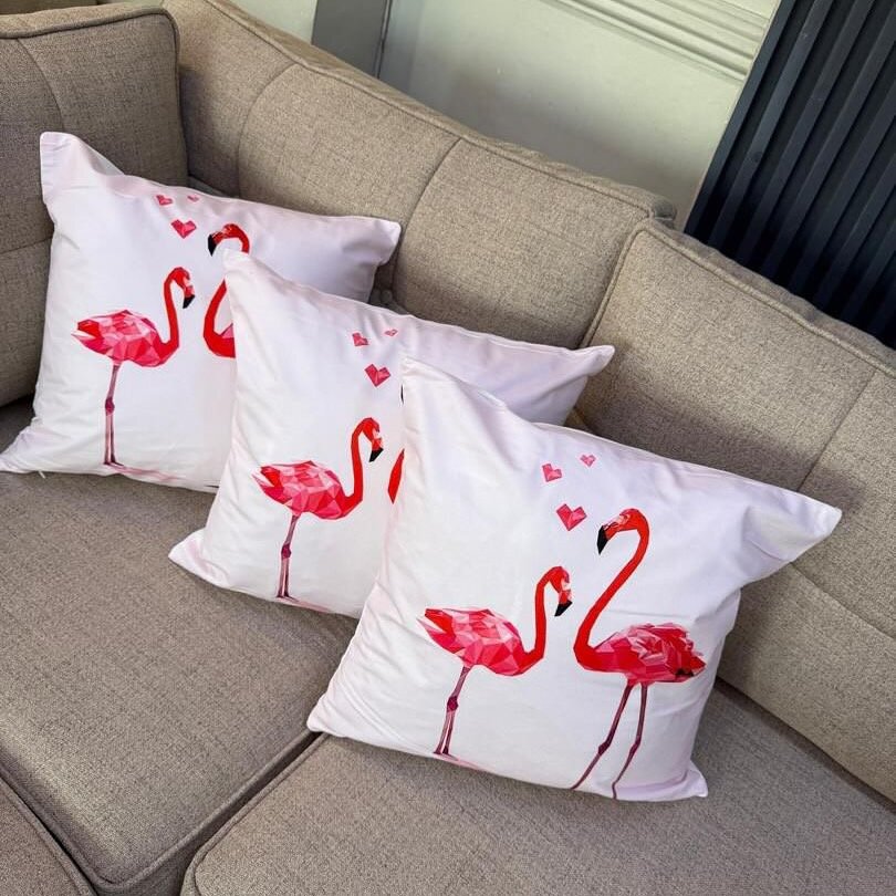 Coussin Flamants Roses