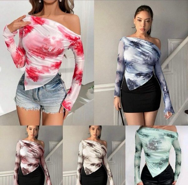 Haut asymétrique femme coloré