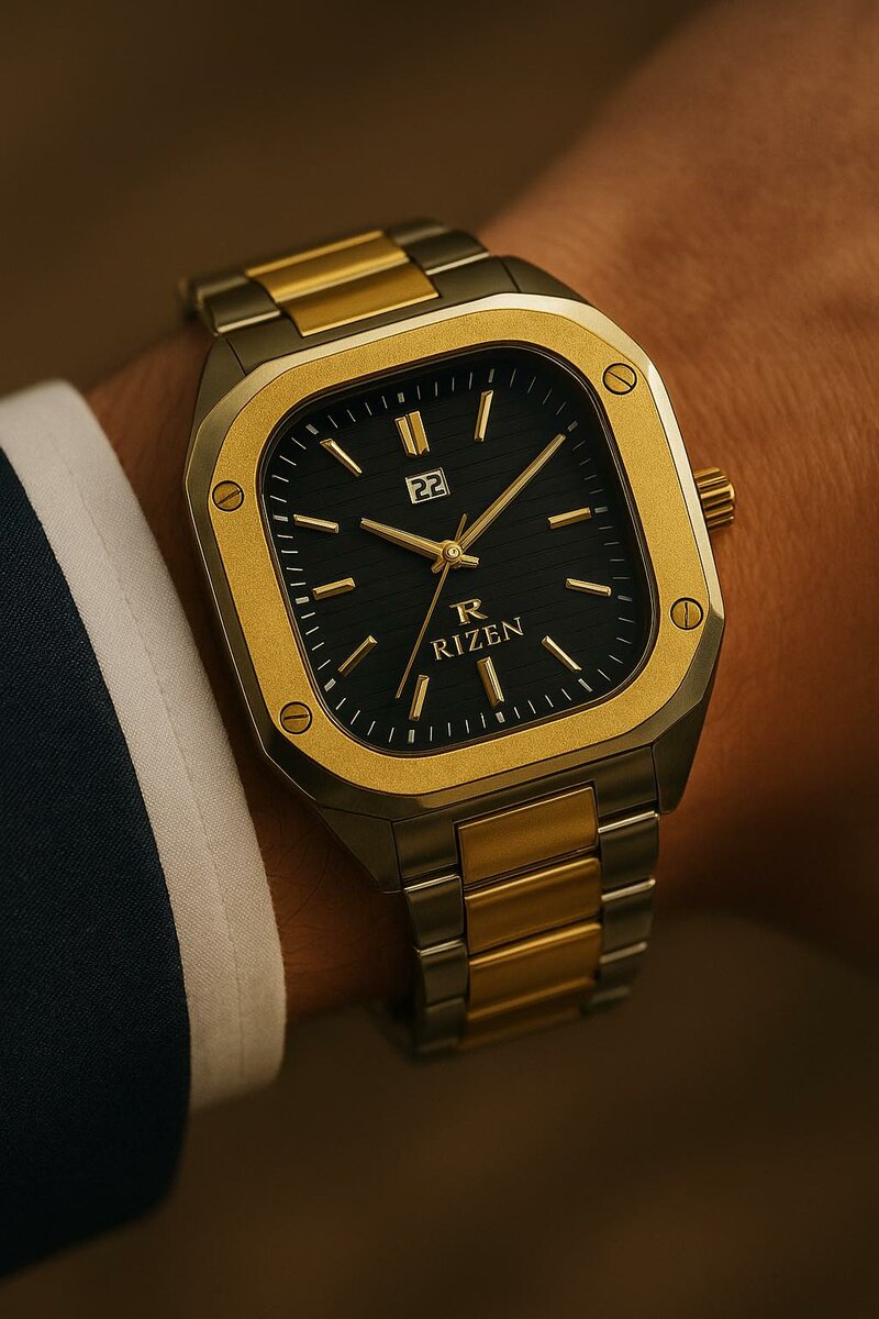 Montre élégante doré et argent