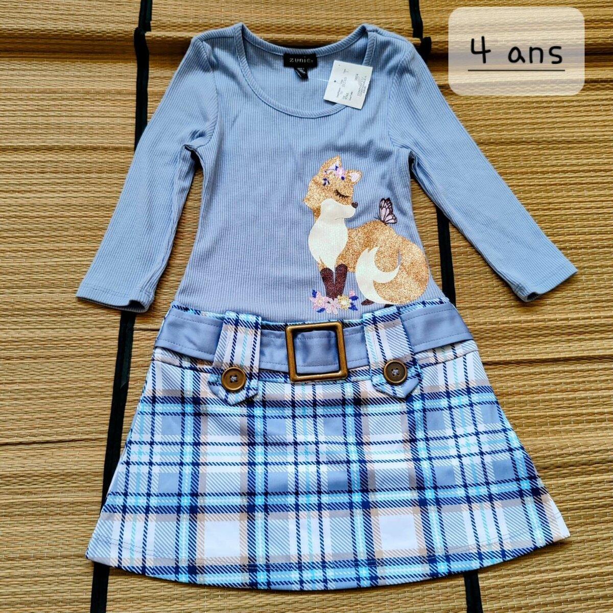 Robe fille avec ceinture 4-5 ans