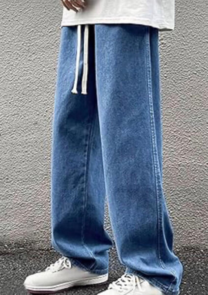 Jean ample à cordon ajustable