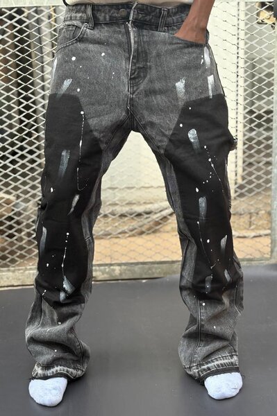 Jeans déchirés homme gris