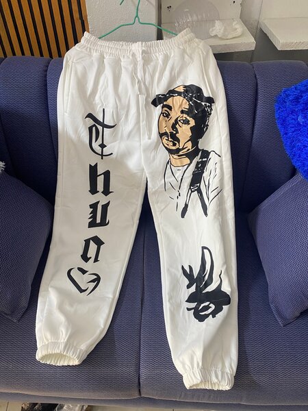 Pantalon street art blanc