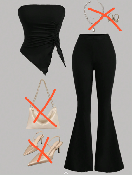 Pantalon flare noir élégant