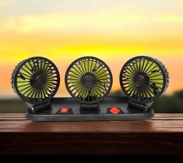 Mini ventilateur de voiture 3 têtes