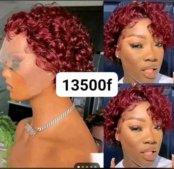 Perruque courte frisée synthétique