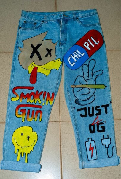Jeans artistiques graffiti