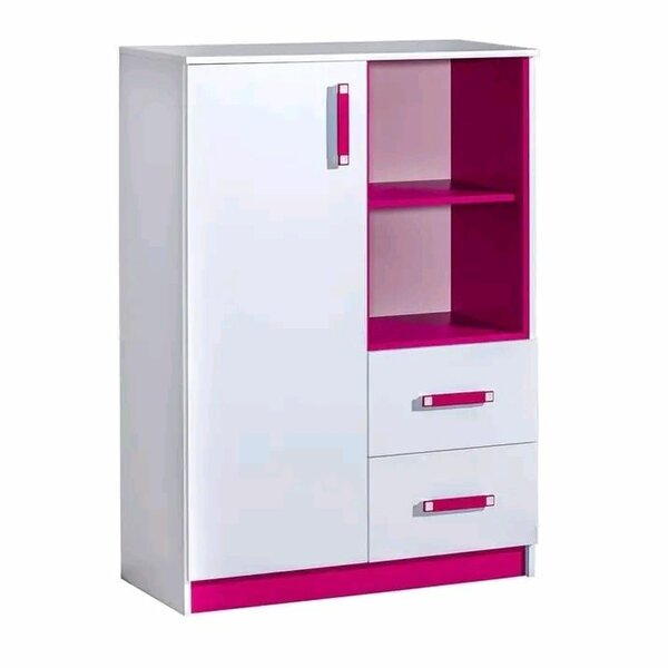 Armoire enfant rose et blanc