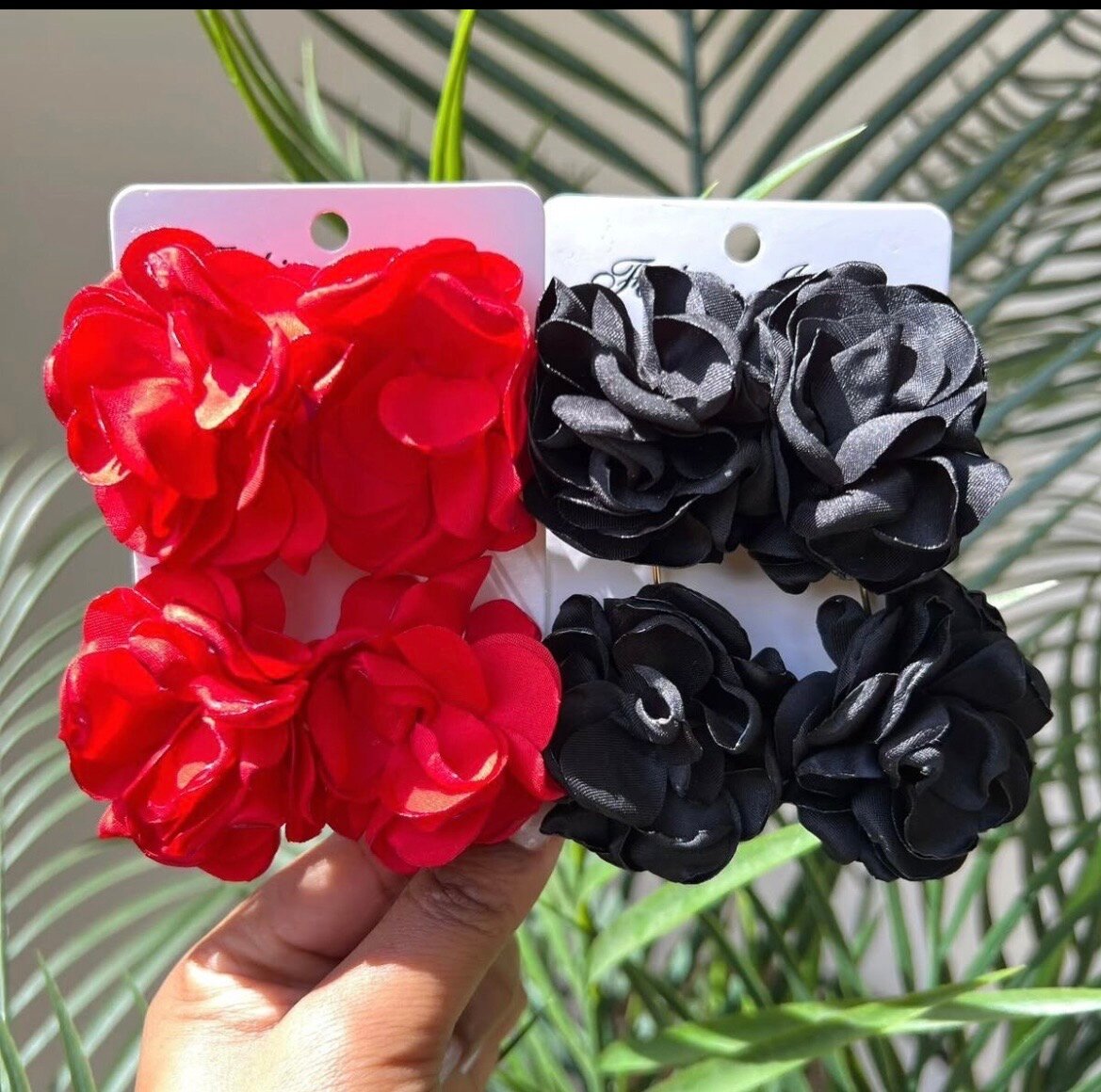 Boucles d'oreilles fleurs en organza