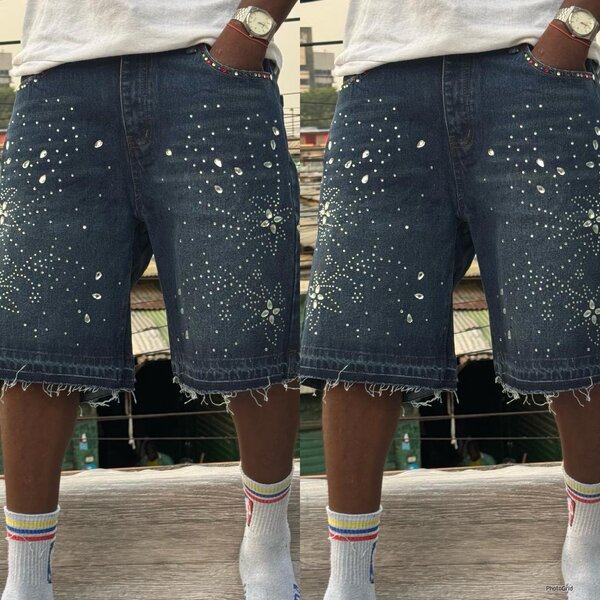 Shorts en jean déchiré pour homme