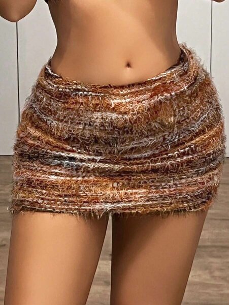 Jupe Mini en Tricot Coloré