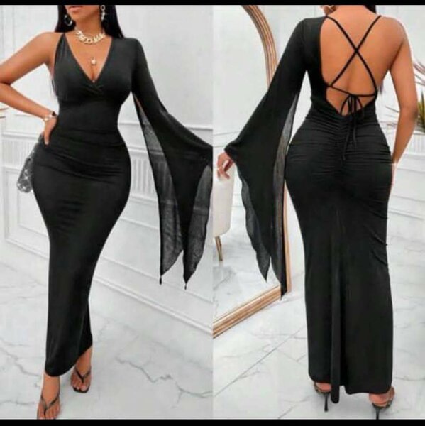 Robe longue noire élégante