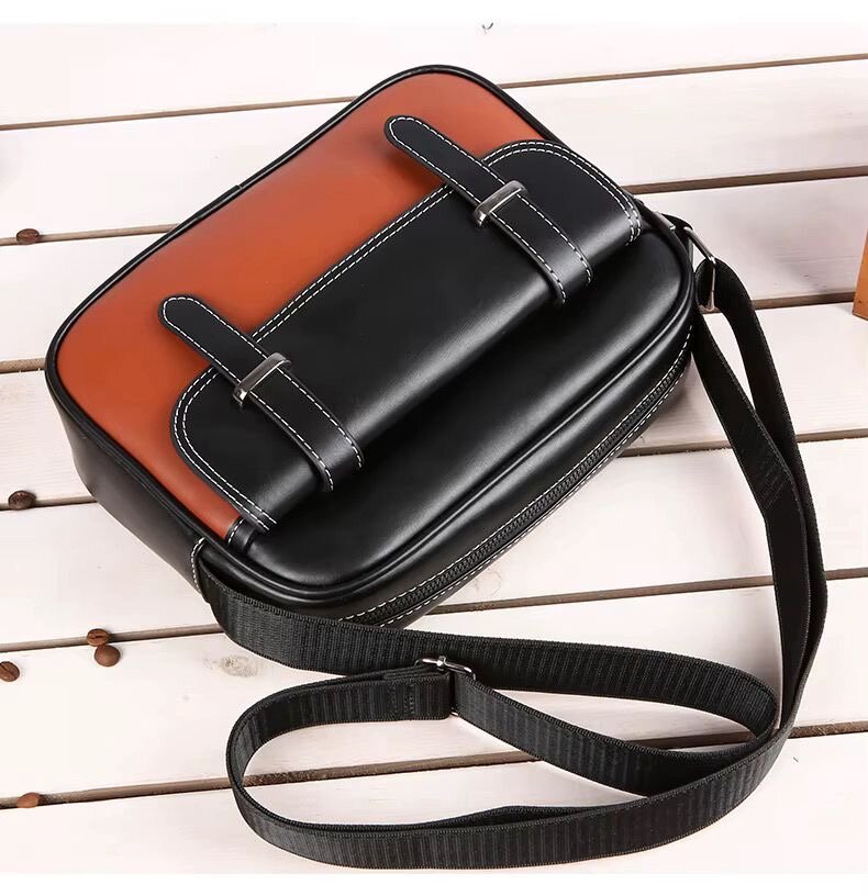 Sacoche en cuir bicolore élégante