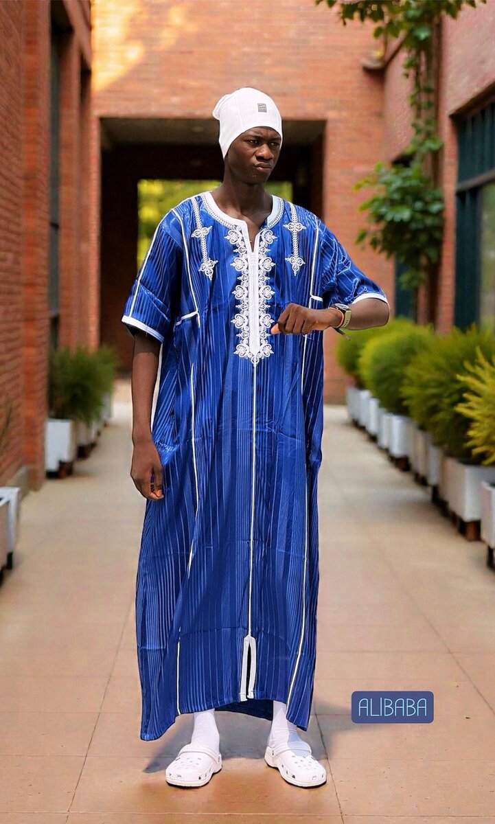 Caftan africain homme bleu