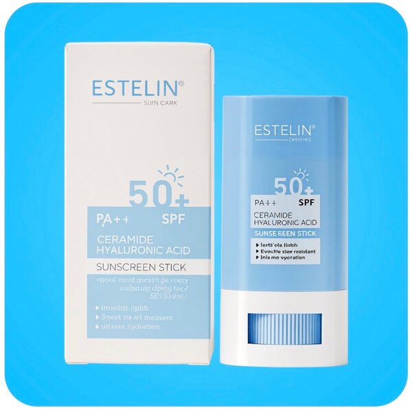 Stick solaire Estelin SPF 50+ PA++ ceramide acide hyaluronique