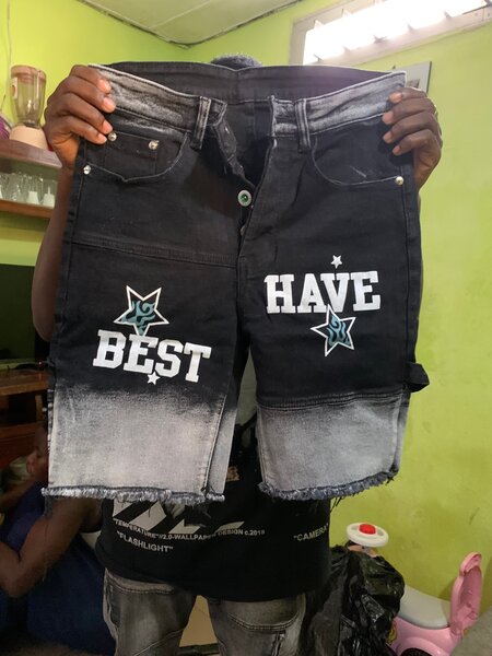 Short en jean délavé homme