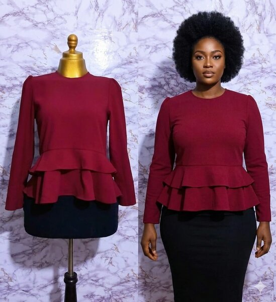 Haut rouge bordeaux femme chic