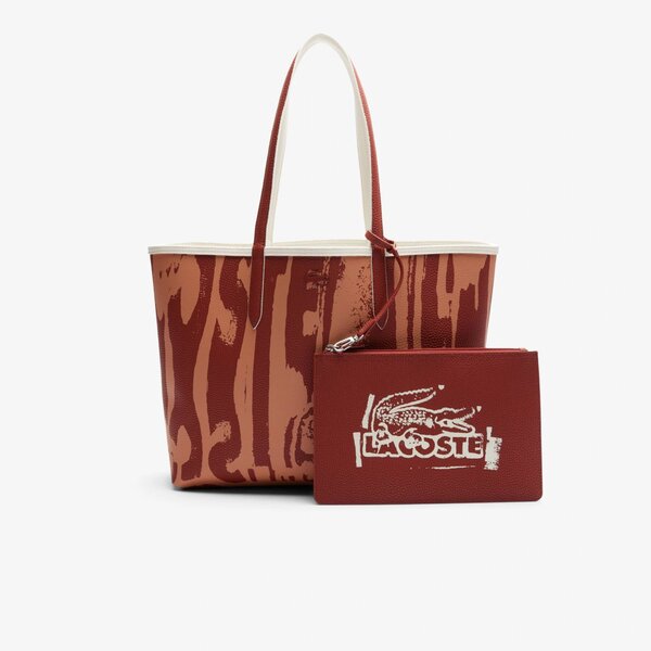 Sac cabas Lacoste marron imprimé