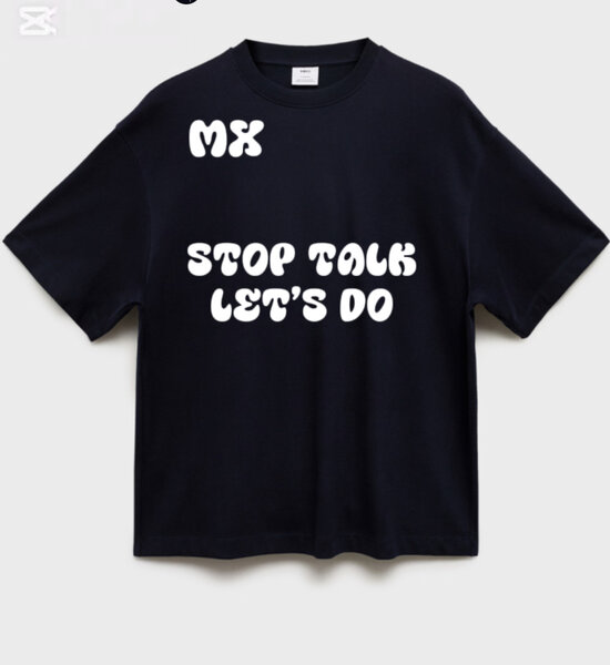 T-shirt noire 'Stop Talk Let's Do'