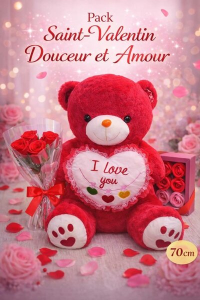 Pluche rouge Saint-Valentin45c
