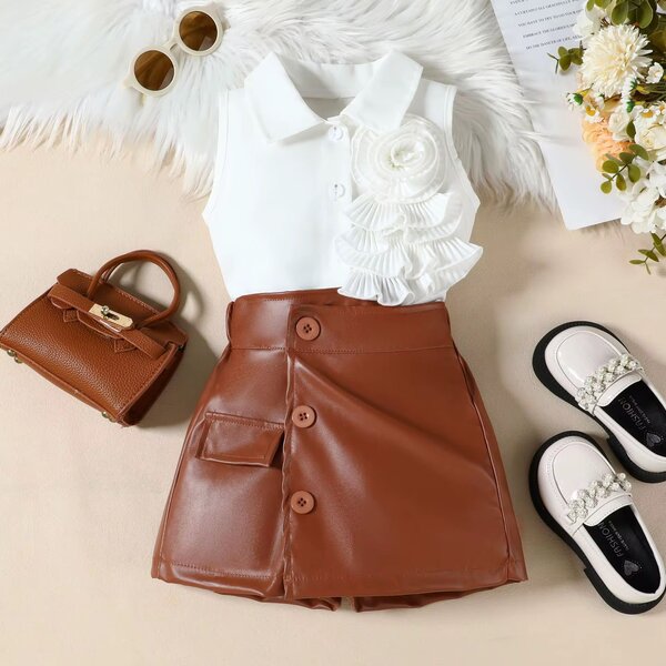 Ensemble chemisier et jupe pour fille