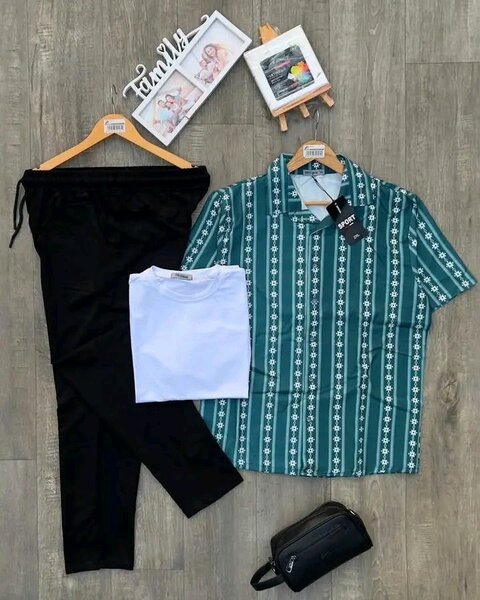 Chemise homme été vert